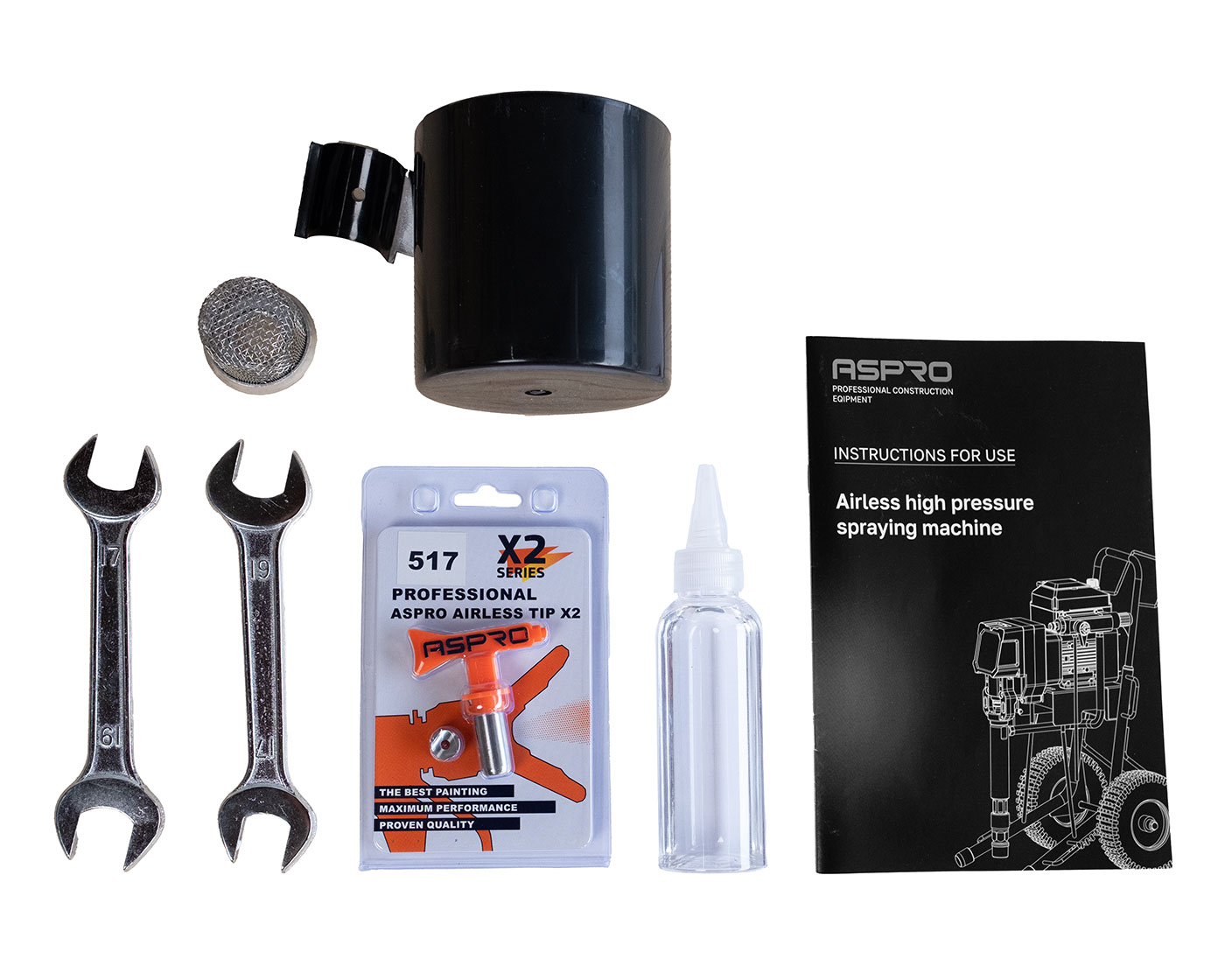 Airless Farbspritzgerät - 2000 W, 2,5 l/min Fördermenge - ASPRO 2500 Sprühgerät ASPRO 2500 Airless Farbspritzgerät Zubehör