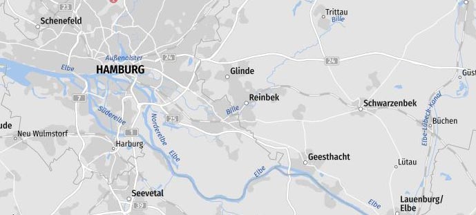 Ausschnitt Karte Hamburg
