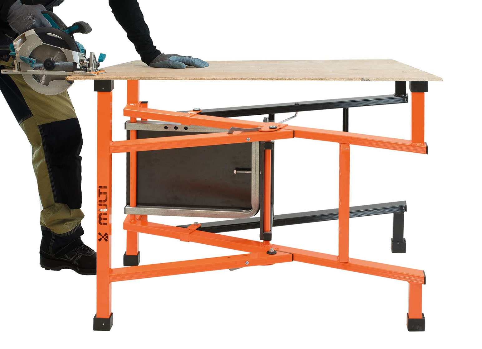 Mondelin MULTI-X - Universal-Leiter, Tritt-Plattform - 4 In 1 Trittleiter als Bock