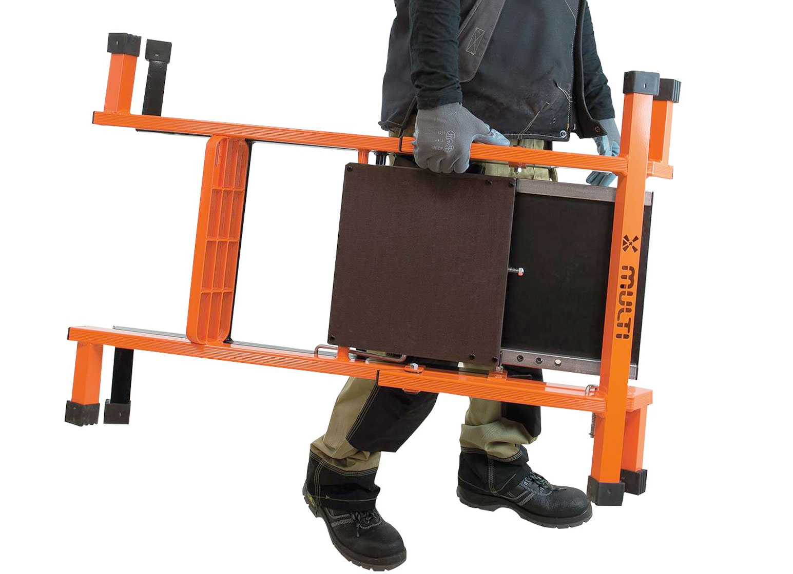 Mondelin MULTI-X - Universal-Leiter, Tritt-Plattform - 4 In 1 Trittleiter Multi X zusammengeklappt